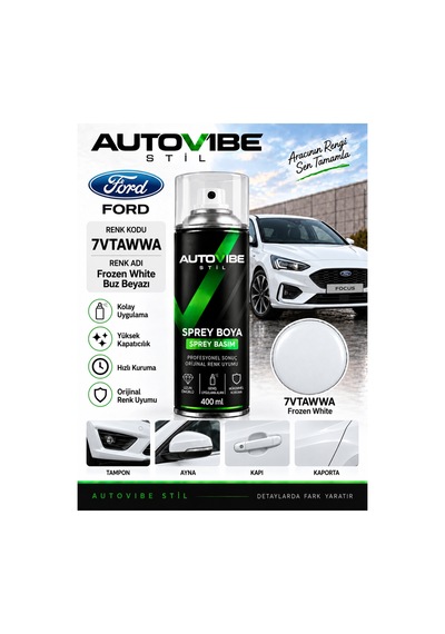 Ford 5f / A3 Frozen White 2si1arada Çizik Giderici Buz Beyazı Sprey Boya - Sprey Basım