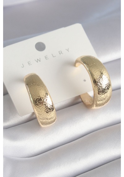 Pirinç Gold Renk İşleme Detay Kadın Küpe Diğer