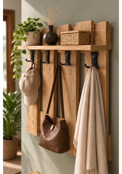 Sulorahome Country Duvar Askılığı Kahverengi 60 Cm