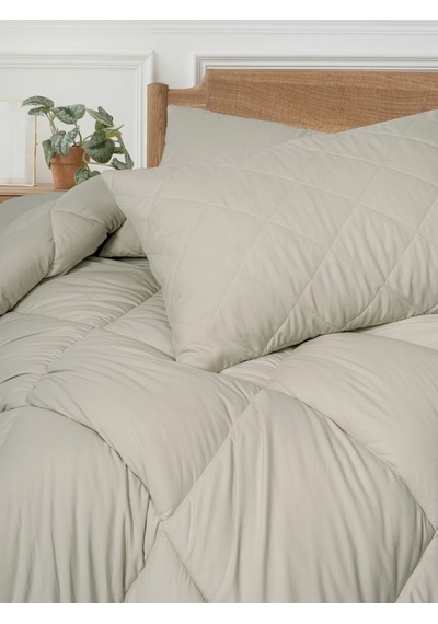 Cotton Box Softwash Çift Kişilik Yorgan Seti Taş 160x200 Lastikli Çarşaf Taş