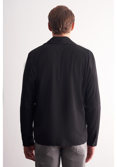 İmza Siyah Polo Yaka Düz Yırtmaçsız Esnek Casual Mont 1007255150 Siyah