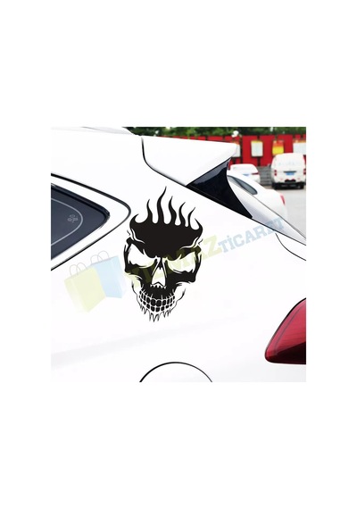 Alev Kurukafa Motosiklet Oto Sticker Etiket Yapıştırma Aksesuar