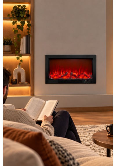 Alaz Efekt 1800w 80cm Bluetooth Ve Ses Efektli Dekoratif Elektrlkli Şömine