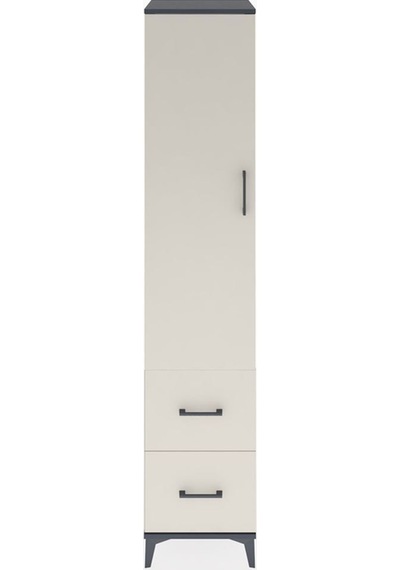 Hyperion Dolap 4 Raflı 2 Çekmeceli Tek Kapaklı 44x44x221 Antrasit-aytaşı Antrasit
