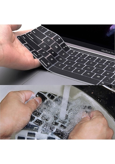 Laptop Apple Uyumlu MacBook Air 13Inc Klavye Koruyucu A1932 2018/2019 Türkçe Siyah