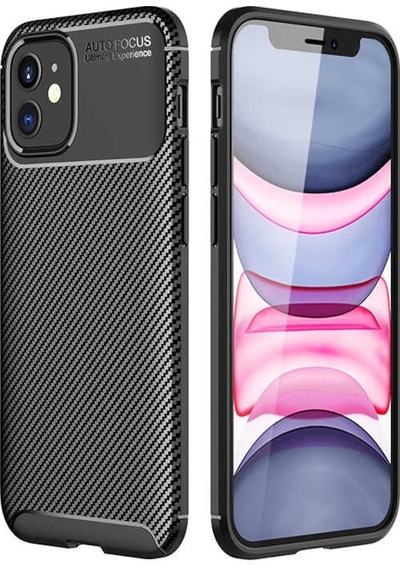 Apple Uyumlu iPhone 12 Mini Kılıf Negro Karbon Dizayn Silikon (510451213)