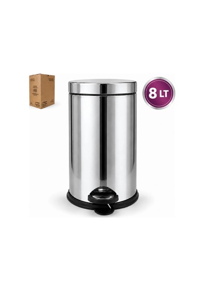 8 L Metal Pedallı Çöp Kovası Renkli
