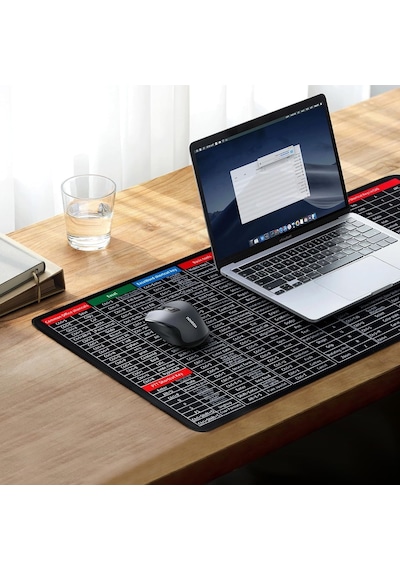 Büyük Boy 90x40 Xxl Düz Siyah Mouse Pad Kauçuk Kaymaz Alt Taban Yumuşak Kumaş Oyuncu Mousepad Bilgisayar Ve Dizüstü Notebook Uyumlu Pc Kısayollar