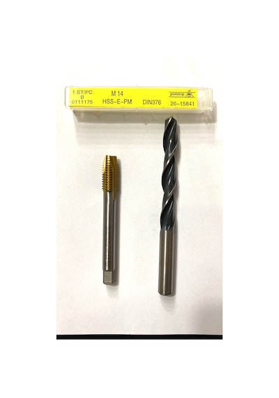 M14 Titan Kaplı Düz Kılavuz 12 MM Hss Matkap Ucu