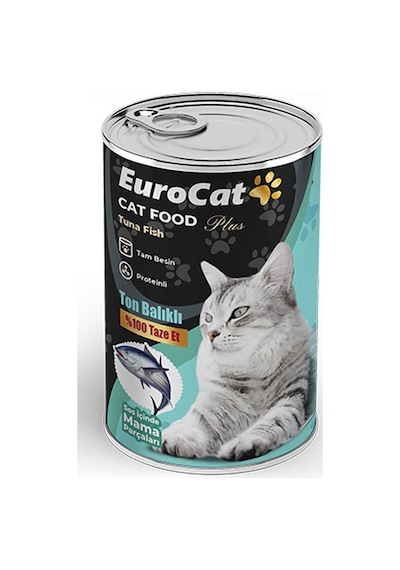 Eurocat - 445 - Ton Parça Etli Ytş. Kedi Konserve - Drnds - 400 Gr