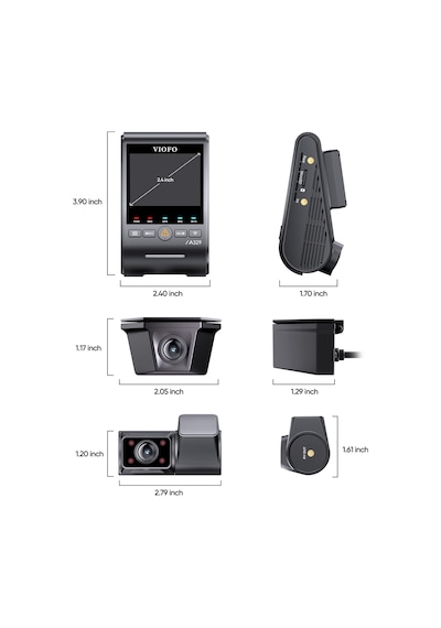 Viofo A329sw 3 Kameralı Ön+iç+arka Dış Su Geçirmez 4k+2k+2k Sony Starvıs 2 Sensör Gps'li Araç Kamerası