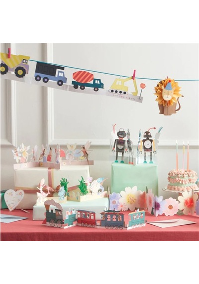 Meri Meri - Birthday Train Concertina Card - Doğum Günü Treni Tebrik Kartı