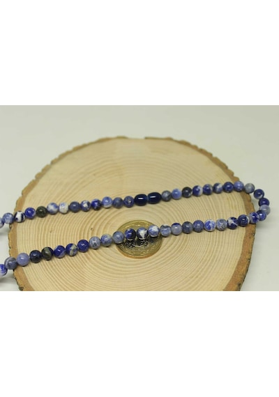 Sodalit Taşı Royal Kolye 6mm (Klipsli) Altın
