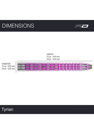 Red Dragon Tyrian % 90 Tungsten Çelik Uçlu Dart Oku