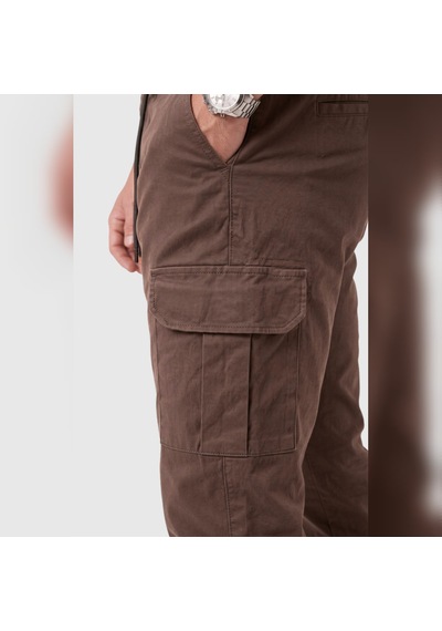 Deepsea Erkek Slim Fit Likralı Kahve Kargo Jogger Pantolon İpli Bel Lastikli Paça 1601569