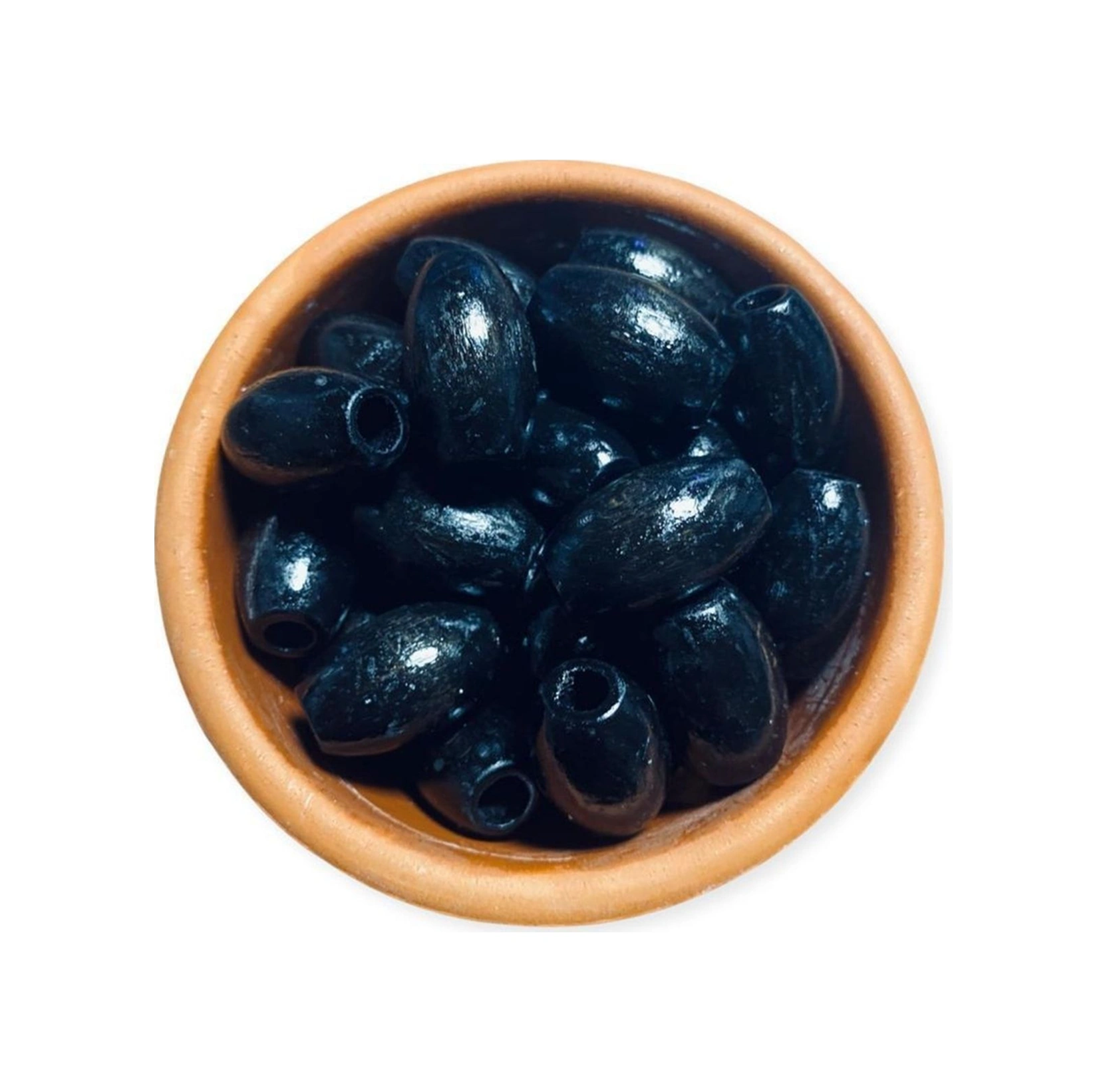 30 Mm Siyah Oval Ahşap Boncuk - 12 Adet