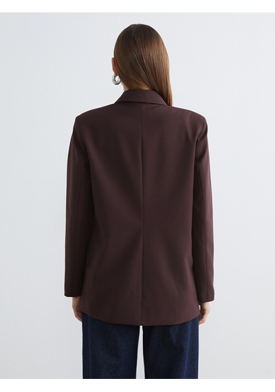 Lcw Everyday Bordo Kruvaze Yaka Kadın Blazer Ceket