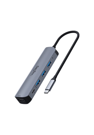 Veggieg Type-c Pd100w 5 Portlu 4k 30hz Hdmı 100mbps Ethernet Usb 2.0 + Usb 3.0 Çoklayıcı Hub