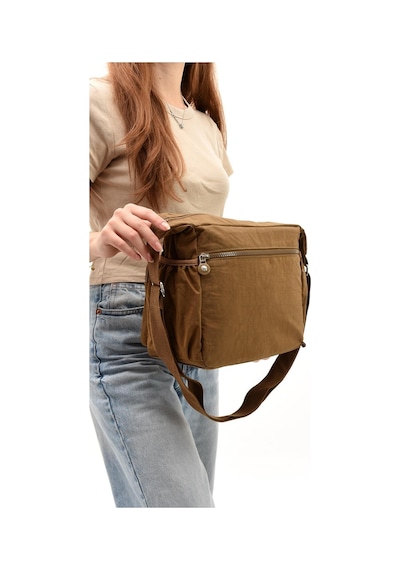 Çapraz Askılı Ultra Hafif Çok Cepli Bayan Omuz Çantası Taba Model: 571-6d - Taba