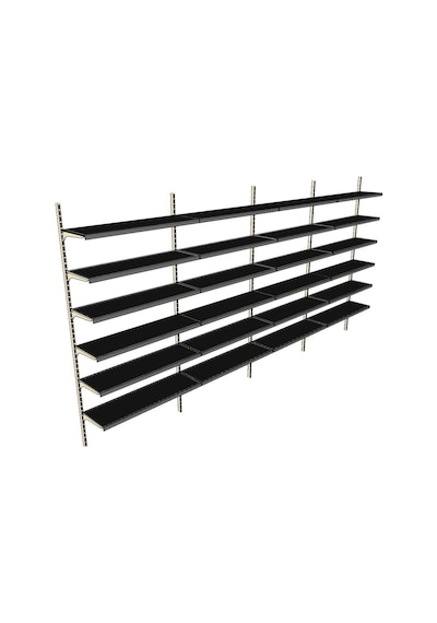 6 Katlı 4'lü Duvara Monte - Standart Market Rafı Mavi-40x75 Cm Mavi