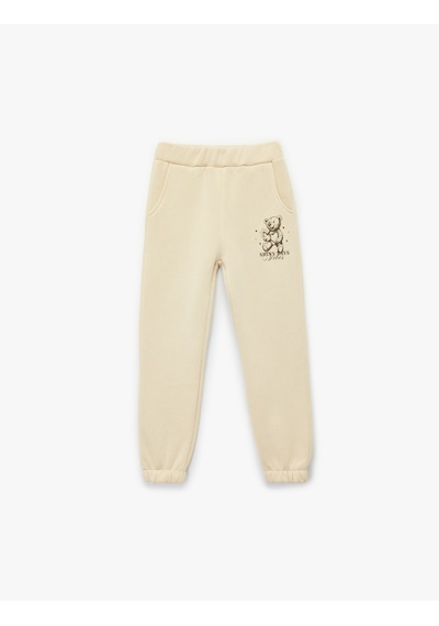 Koton Ayıcık Baskılı Rahat Kesim Cepli Jogger Eşofman Altı Bej 6wkg40178ak Ekru