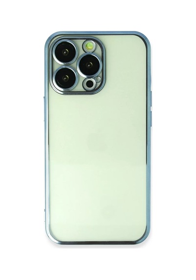 Newface Apple İphone 13 Pro Max Kılıf Razer Lensli Silikon - Açık Mavi