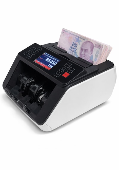 Sesli Karışık Para Sayma Makinesi Mıx 80, Tl Ve Euro Karışık Sayım - Dolar Adet Sayım Müşteri Ekranı