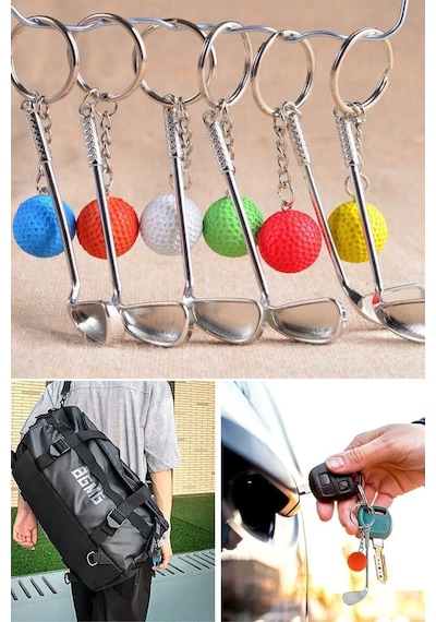 Nm Store Gerçekçi Golf Tasarımlı Şık Anahtarlık Kolye Çanta Süsü Golf Keychain