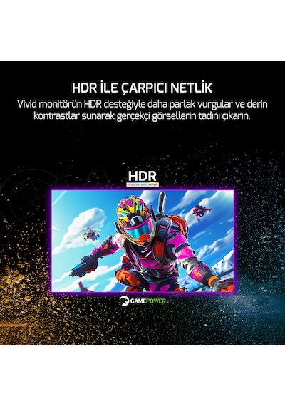 Gamepower Vivid T50 27'' 0.5 MS 200 Hz Curved RGB Beyaz Full HD VA Gaming Monitör