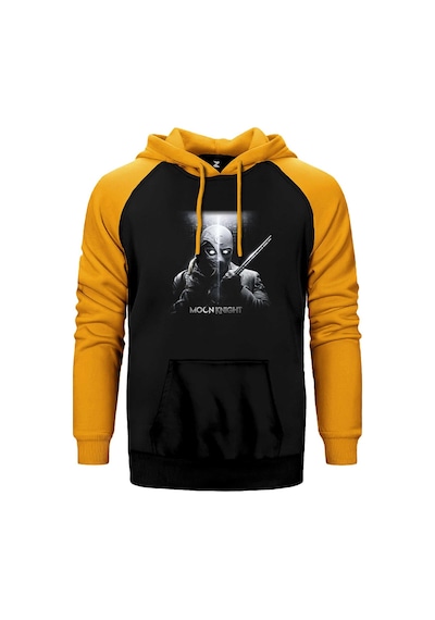 Moon Knight Warrios Sarı Renk Reglan Kol Kapşonlu Sweatshirt Sarı