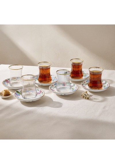 Sandro Moreno 1898 Otantik Optik 12 Parça 6 Kişilik Çay Takımı 150 Ml Çok Renkli