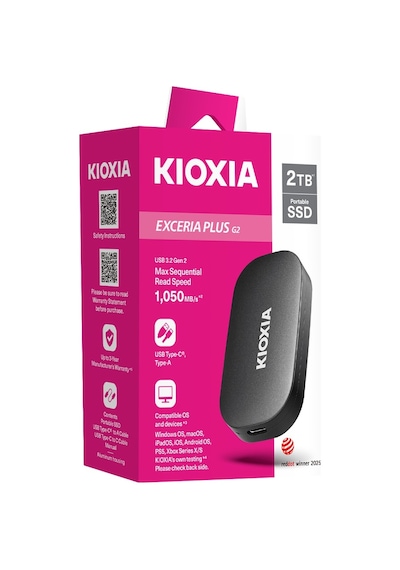 Kıoxıa 2tb Excerıa Plus Portable G2 Lxd20k002tg8 Usb 3.2 Harici Disk