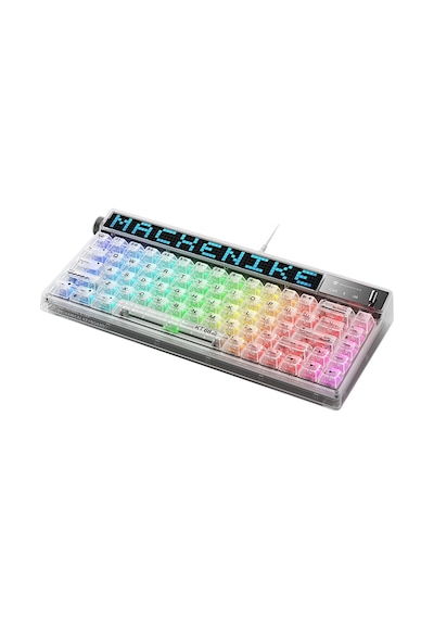 Machenike KT68 Kablolu Crystal Tactile Switch LCD RGB İngilizce Oyuncu Klavye