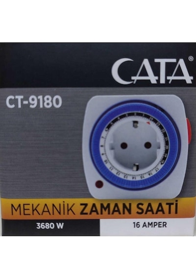 Cata Ct-9180 Zaman Ayarlı Priz Mekanik Ayarlanabilir Zaman Saati