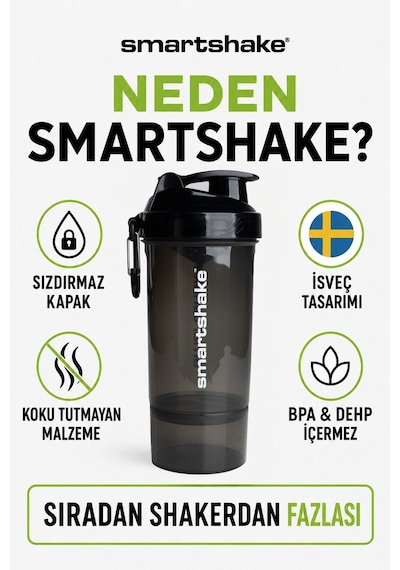 Smartshake Original2go One Serisi 800 Ml Siyah Protein Shaker