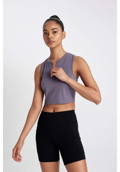 DeFactoFit Crop Bisiklet Yaka Sporcu Atlet D0638AX24AUPR466