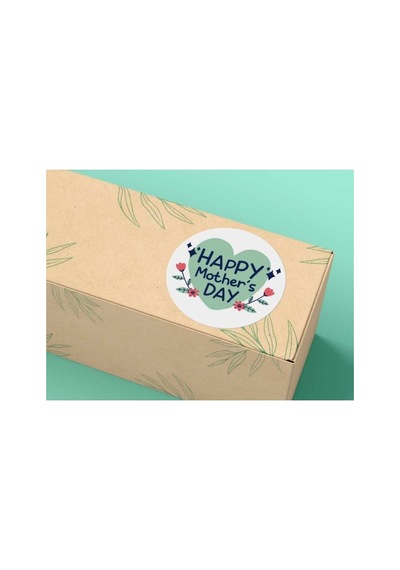Happy Mother's Day Etiket Yuvarlak Mat Stıcker 4 Cm 40 Adet Çok Renkli