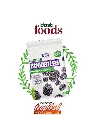 Dondurularak Kurutulmuş Böğürtlen 18 G Freeze Dried Meyve Cipsi Çıtır Meyve Kurusu 4 Adet