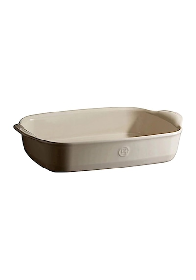 Emile Henry Fırın Kabı Dikdörtgen 36 X 23,5 Cm Ekru/clay Açık Gri