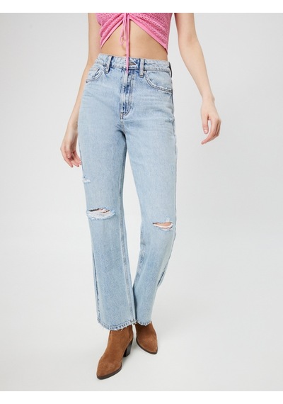 Long Wide Leg Regular Fit Kadın Pantolon Mavi