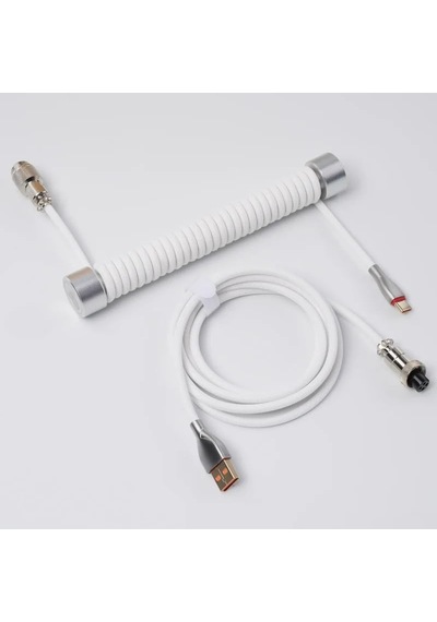 Sarmal Aviator Usb To Type-c Mekanik Klavye Uyumlu Oyuncu Kablosu, 1.85m, Beyaz