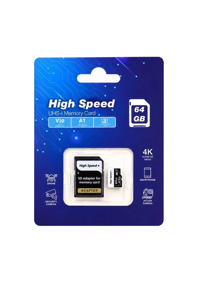 Elba High Speed 64gb A1 V30 U3 Micro Hafıza Kartı Class10 Kdo