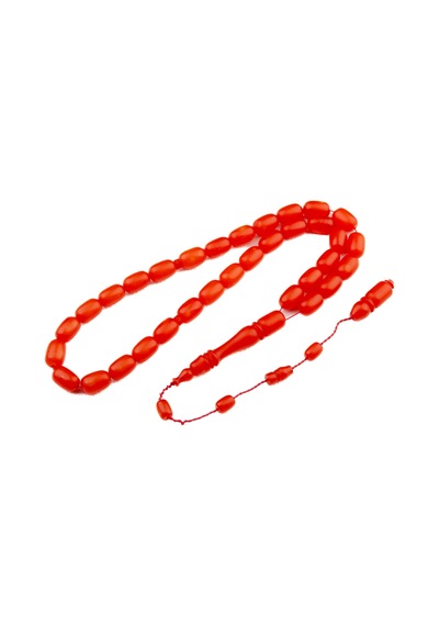 Burhan Sağlam Kapsül Kesim 11x8 Mm Sıkma Kehribar Sistem Püsküllü Tesbih Bs24647