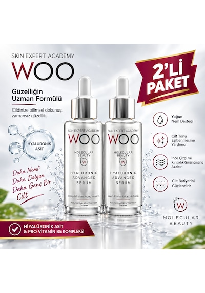 Woo Skin Expert Academy Hyaluronic Advanced Serum C Vitamini & Arbutin Complex X 2 Adet