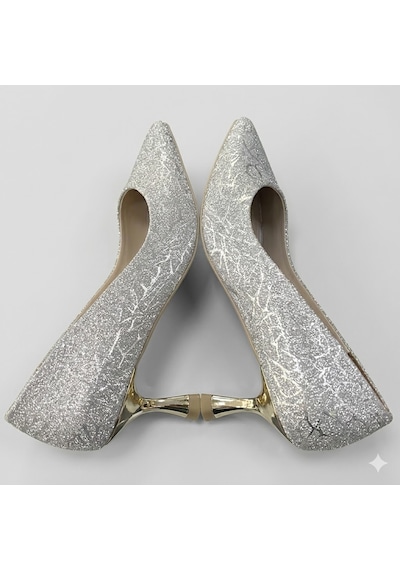 Kindep Öz Maçan Stiletto Kadın Ayakkabı Gumüş