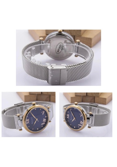 Ferrucci Fc9290 Hasır Kordon Çelik Kadın Kol Saati+nazarlıklı Set Hediye Gri - Rose Gold