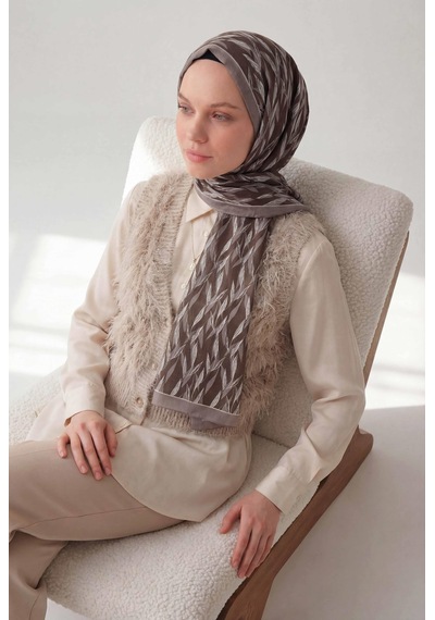 Silk Home Yaprak Desen Soluk Lila 75x195 Soft Şal Çok Renkli
