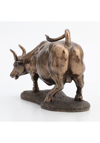 Veronese Design 24 Cm X 15 Cm Soğuk Döküm Reçine Antik Bronz Kaplama Boğa Heykeli Genel