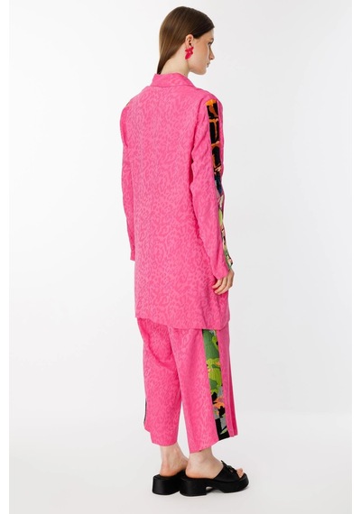 Ghisa Jakar Kumaş Leopar Desenli Pembe Takım 25ygstkm3068 Pembe