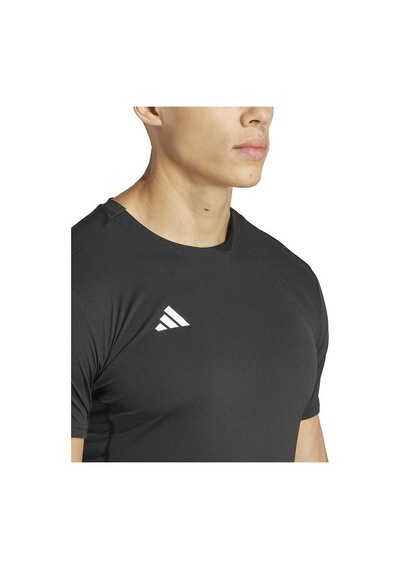 Adidas Adizero Essentials Erkek Siyah Yuvarlak Yaka Tişört Siyah